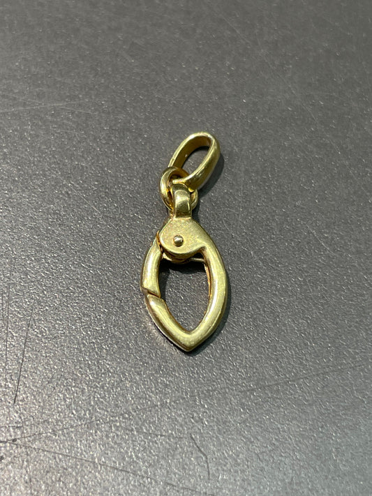 Vintage 14K Yellow Gold Elongated Carabiner Charm Holder