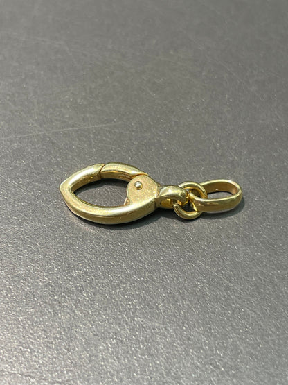 Vintage 14K Yellow Gold Elongated Carabiner Charm Holder