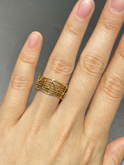 Vintage 18K Gold Music Note Band Ring