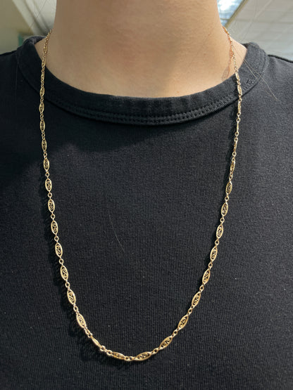 Vintage 14K Gold Filigree Chain Necklace