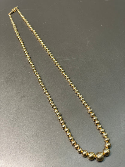 Vintage 14K Gold Graduated Bead Necklace 17.0 inch