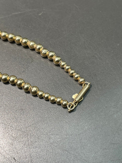 Vintage 14K Gold Graduated Bead Necklace 17.0 inch