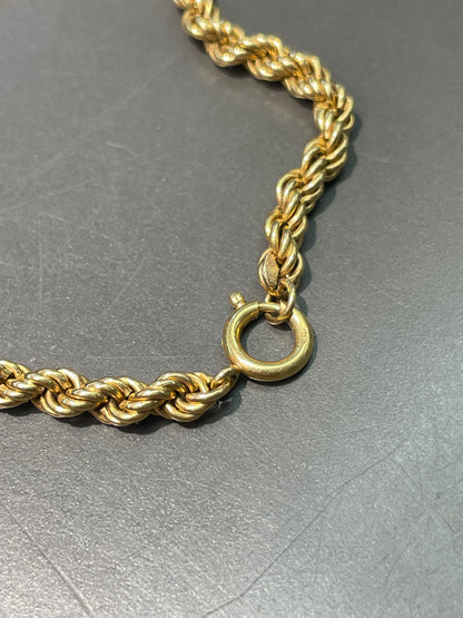 复古 18K 金扭绳流苏项链