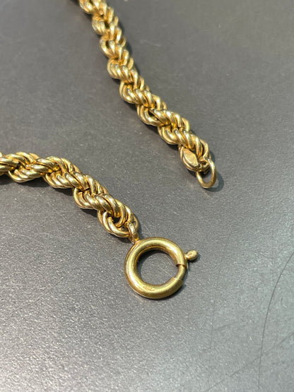 复古 18K 金扭绳流苏项链