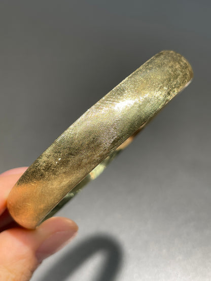 Vintage 14K Gold Diamond Starburst Bangle Bracelet