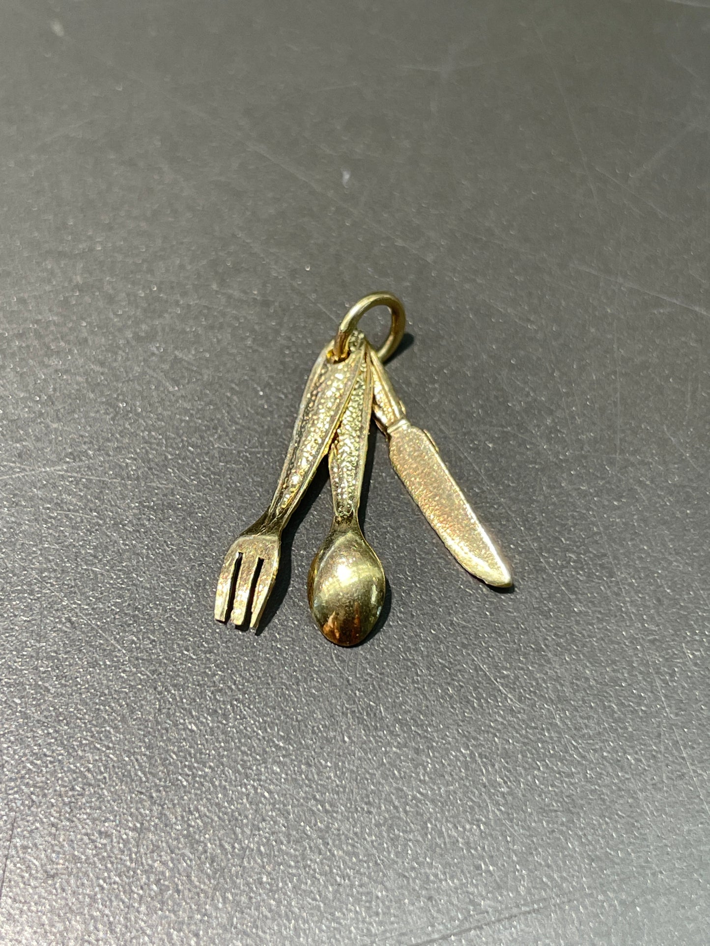 Vintage 14K Gold Utensils Charm