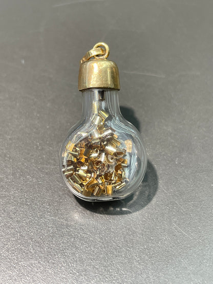 Vintage 14K Gold Shavings Shaker Bottle Charm