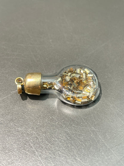 Vintage 14K Gold Shavings Shaker Bottle Charm