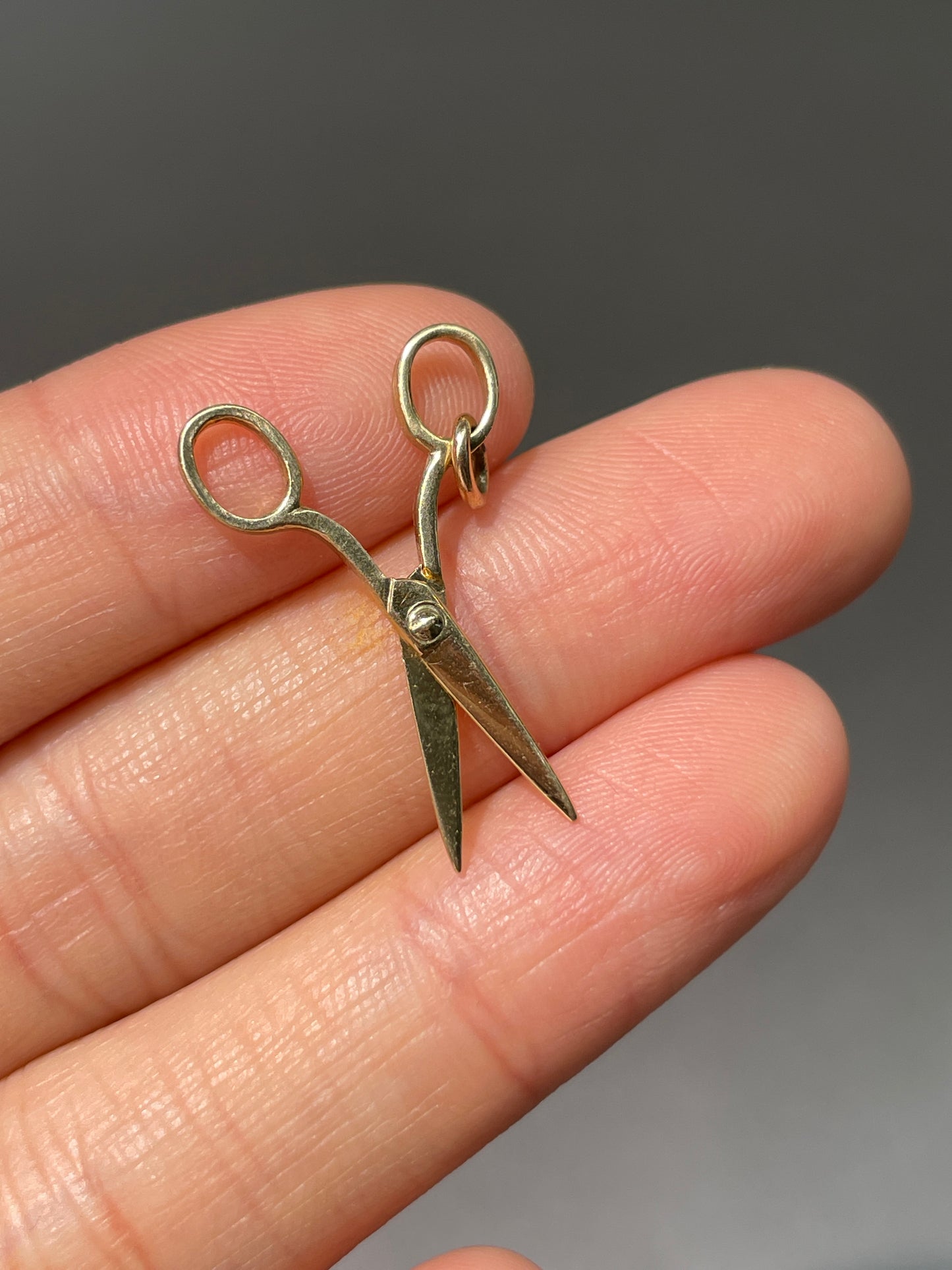 Vintage 14K Gold Articulating Scissor Charm