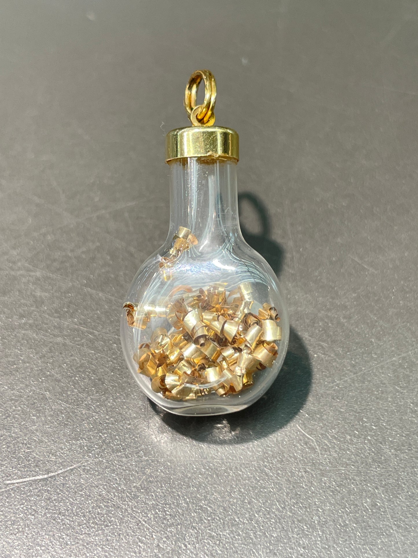 Vintage 14K Gold Shavings Dust Bottle Charm