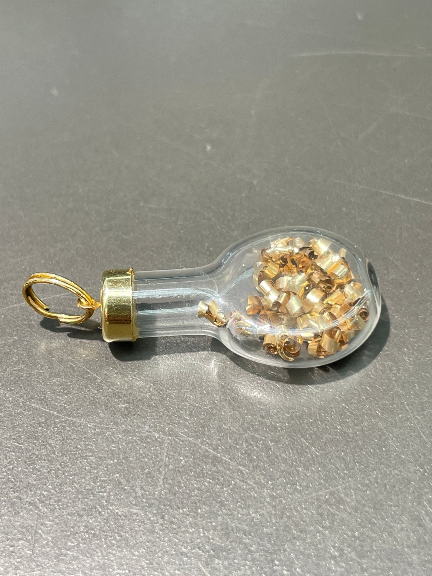 Vintage 14K Gold Shavings Dust Bottle Charm