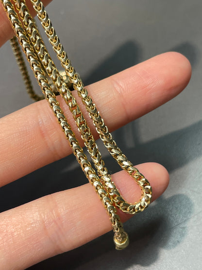 14K Gold 3.0 mm Woven Franco Chain Necklace