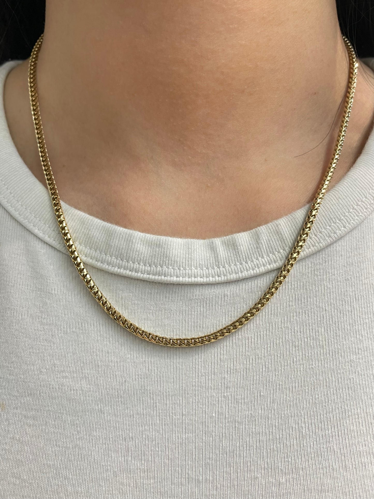 14K Gold 3.0 mm Woven Franco Chain Necklace