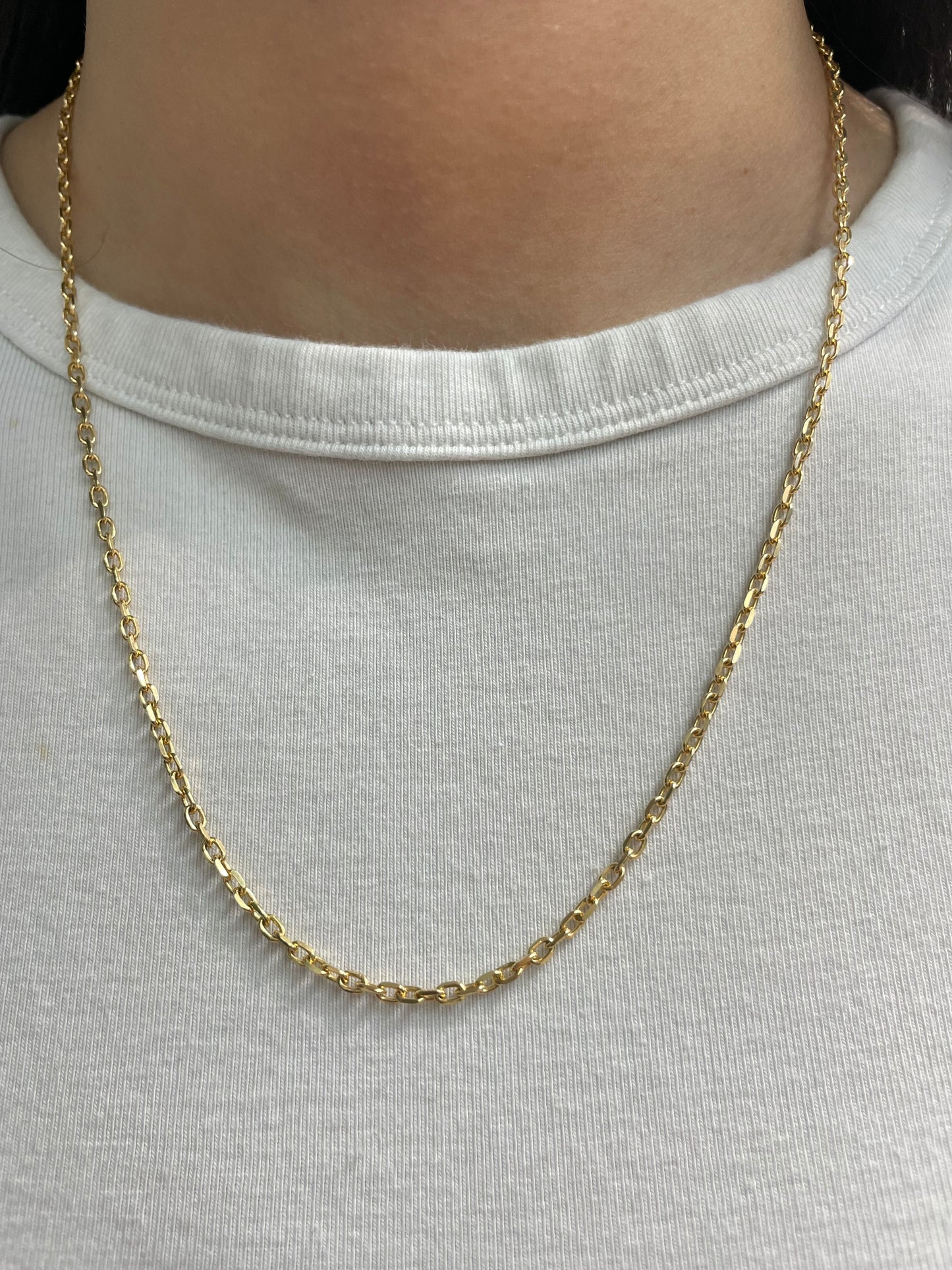 14K Gold 2.5 mm Cable Chain Necklace