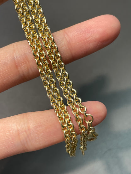 14K Gold 3.0 mm Oval Link Chain Necklace 16.0 inch