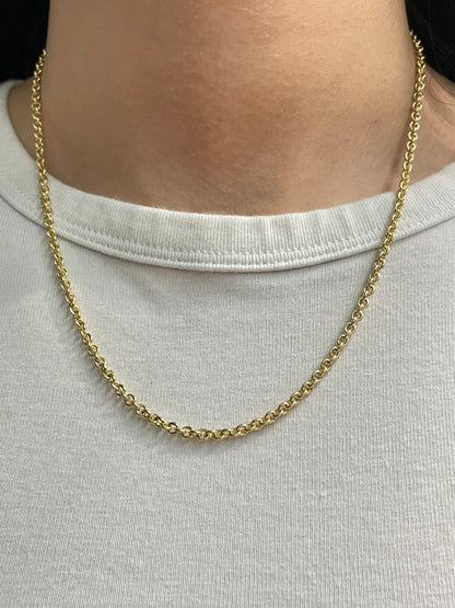 14K Gold 3.0 mm Oval Link Chain Necklace 16.0 inch