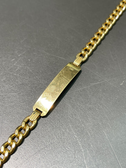 Vintage 18K Gold Tag Curb Link Bracelet