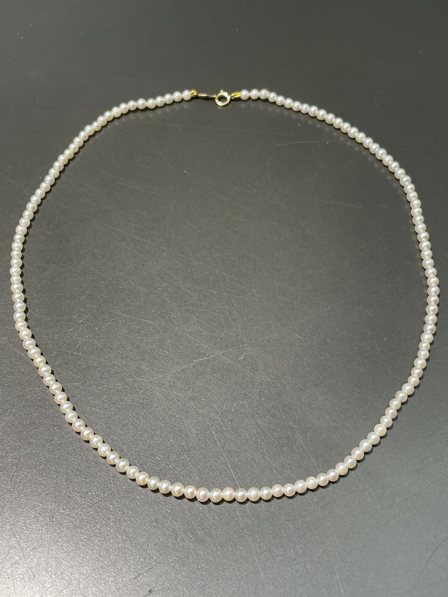 14K Gold 3.5 mm Akoya Pearl Necklace
