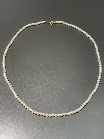 14K Gold 3.5 mm Akoya Pearl Necklace