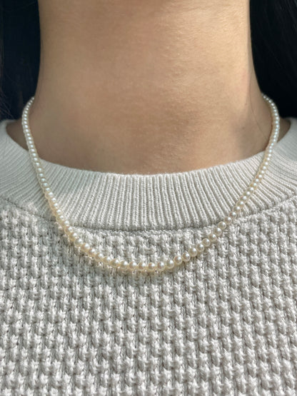 14K Gold 3.5 mm Akoya Pearl Necklace