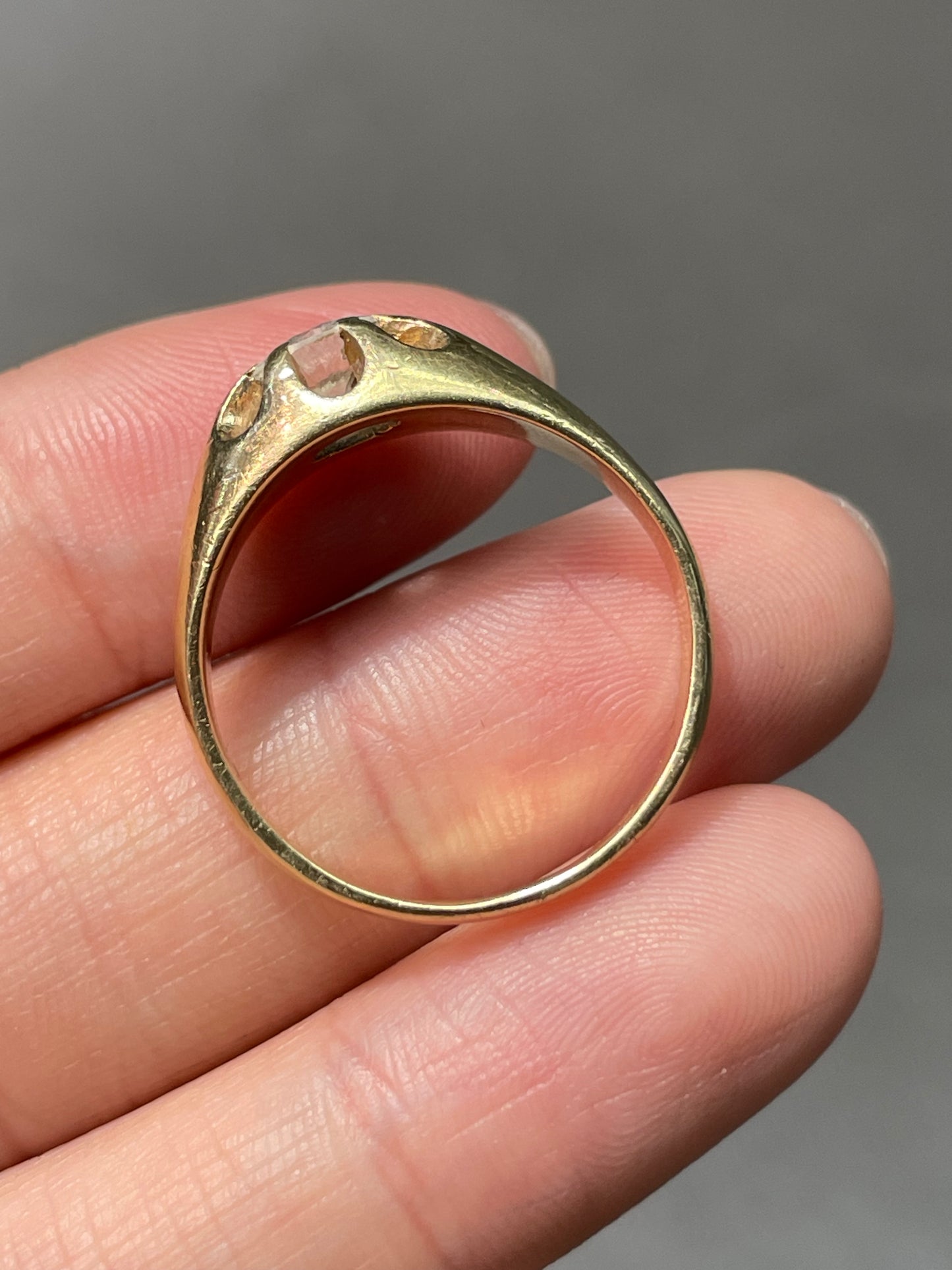 Vintage 14K Yellow Gold 0.60 CTW Diamond Belcher Ring SZ 8.5