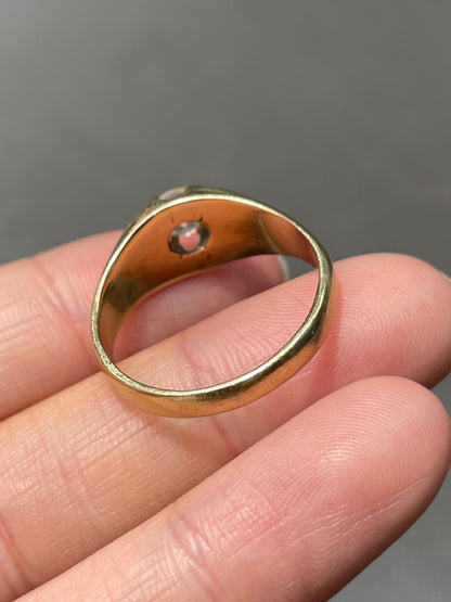 Vintage 14K Yellow Gold 0.60 CTW Diamond Belcher Ring SZ 8.5