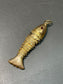 Vintage 14K Yellow Gold Large Articulated Fish Charm Pendant