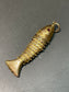 Vintage 14K Yellow Gold Large Articulated Fish Charm Pendant