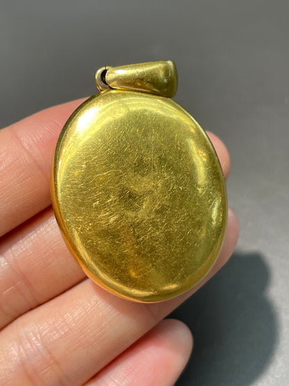 Antique 18K Gold Enameled "AEI" Monogrammed Locket
