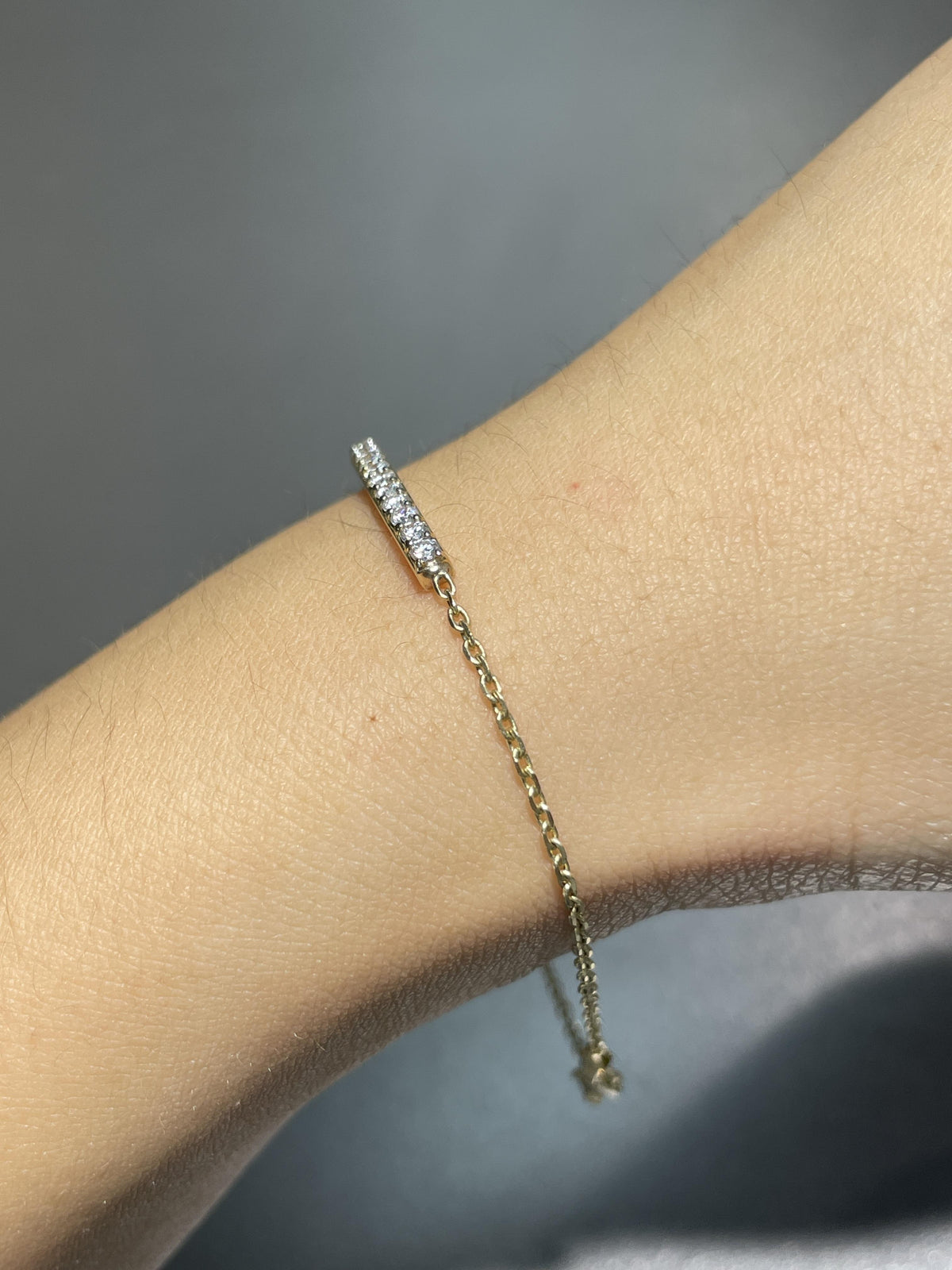 14K Gold Diamond Bar Bracelet