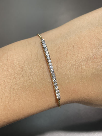 14K Gold Diamond Bar Bracelet