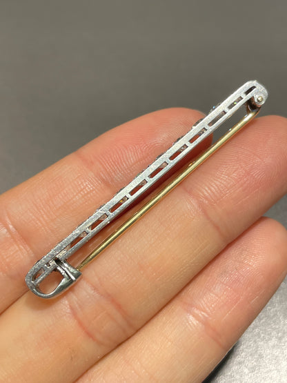 Antique Art Deco Tiffany & Co. 3.30 CTW Old European Cut Diamond Bar Brooch