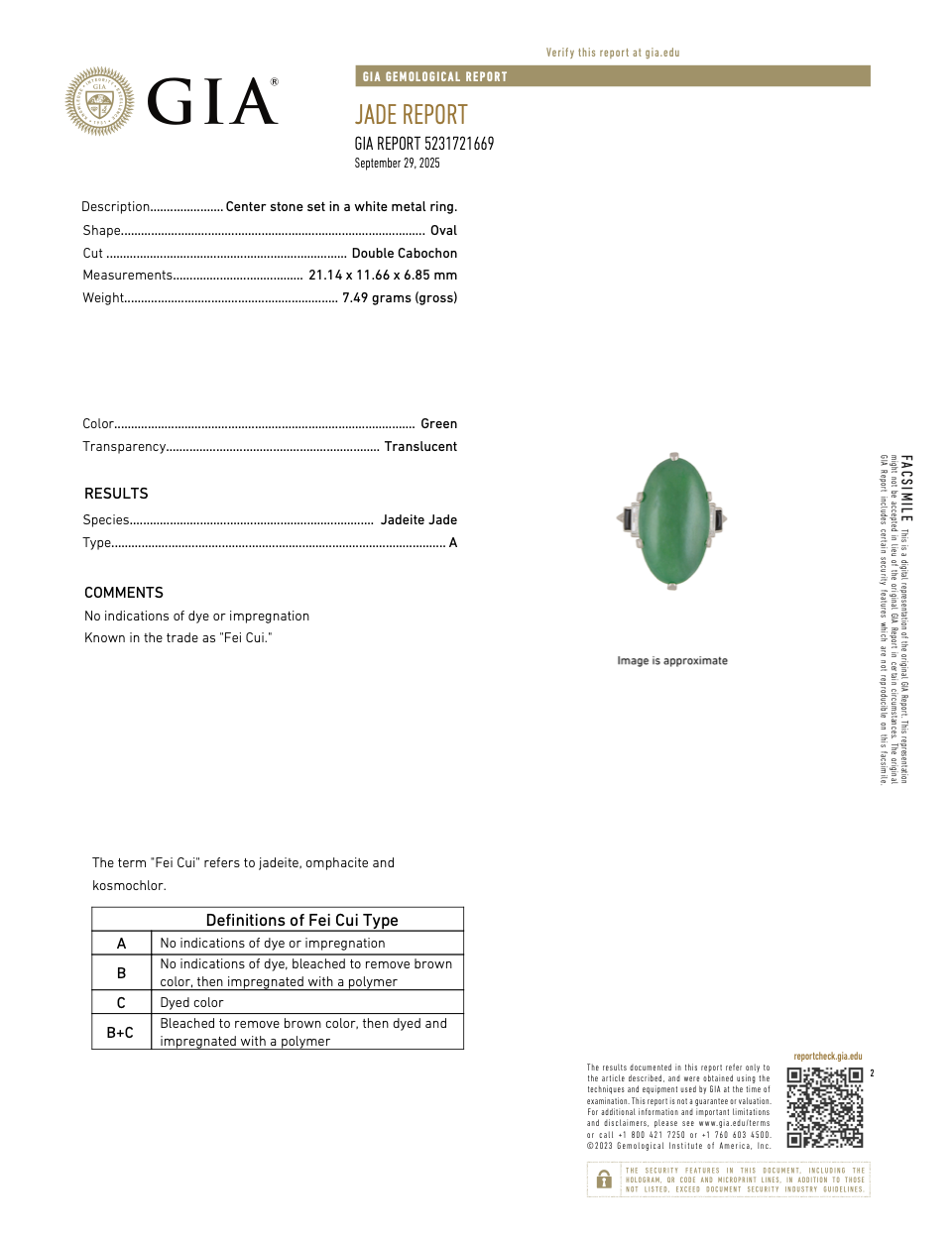 Antique Art Deco Platinum Jade Cabochon Diamond Onyx Ring GIA