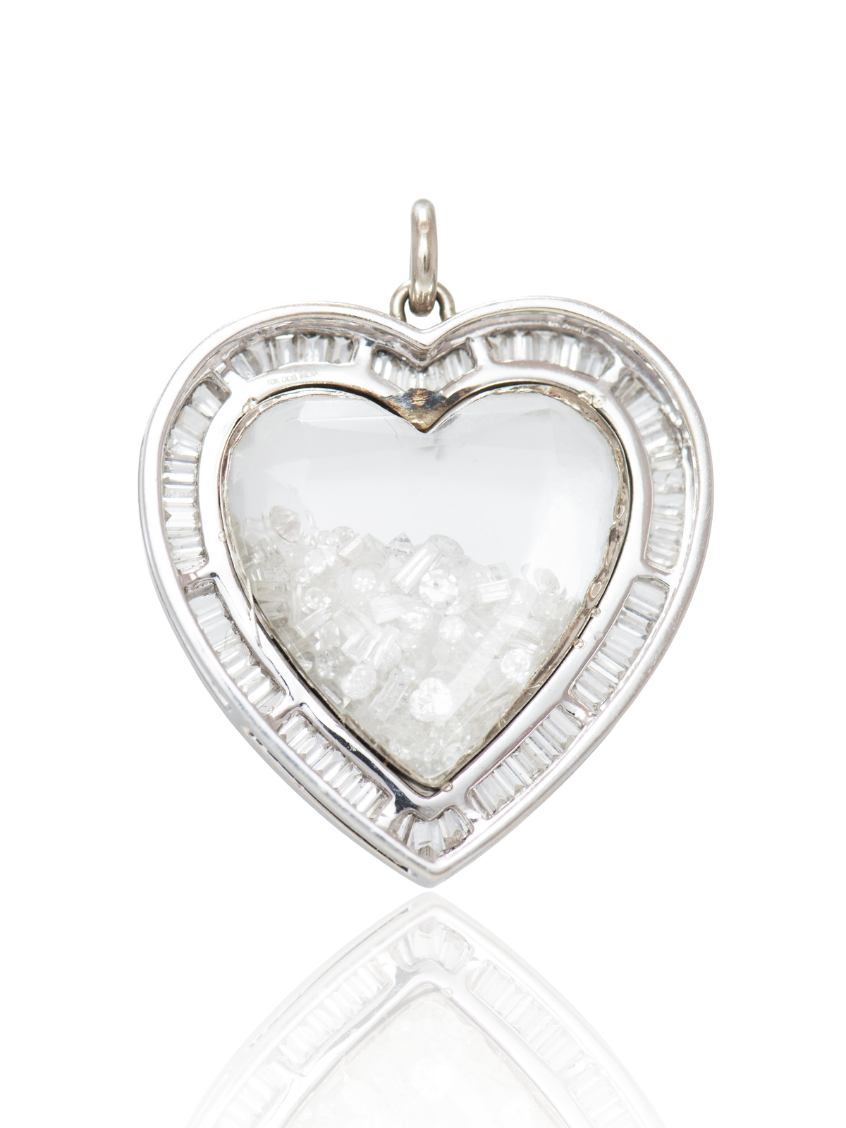 Vintage 18K Gold 5.6 CTW Diamond Heart Shaker Pendant