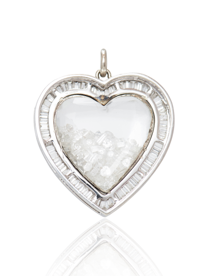Vintage 18K Gold 5.6 CTW Diamond Heart Shaker Pendant