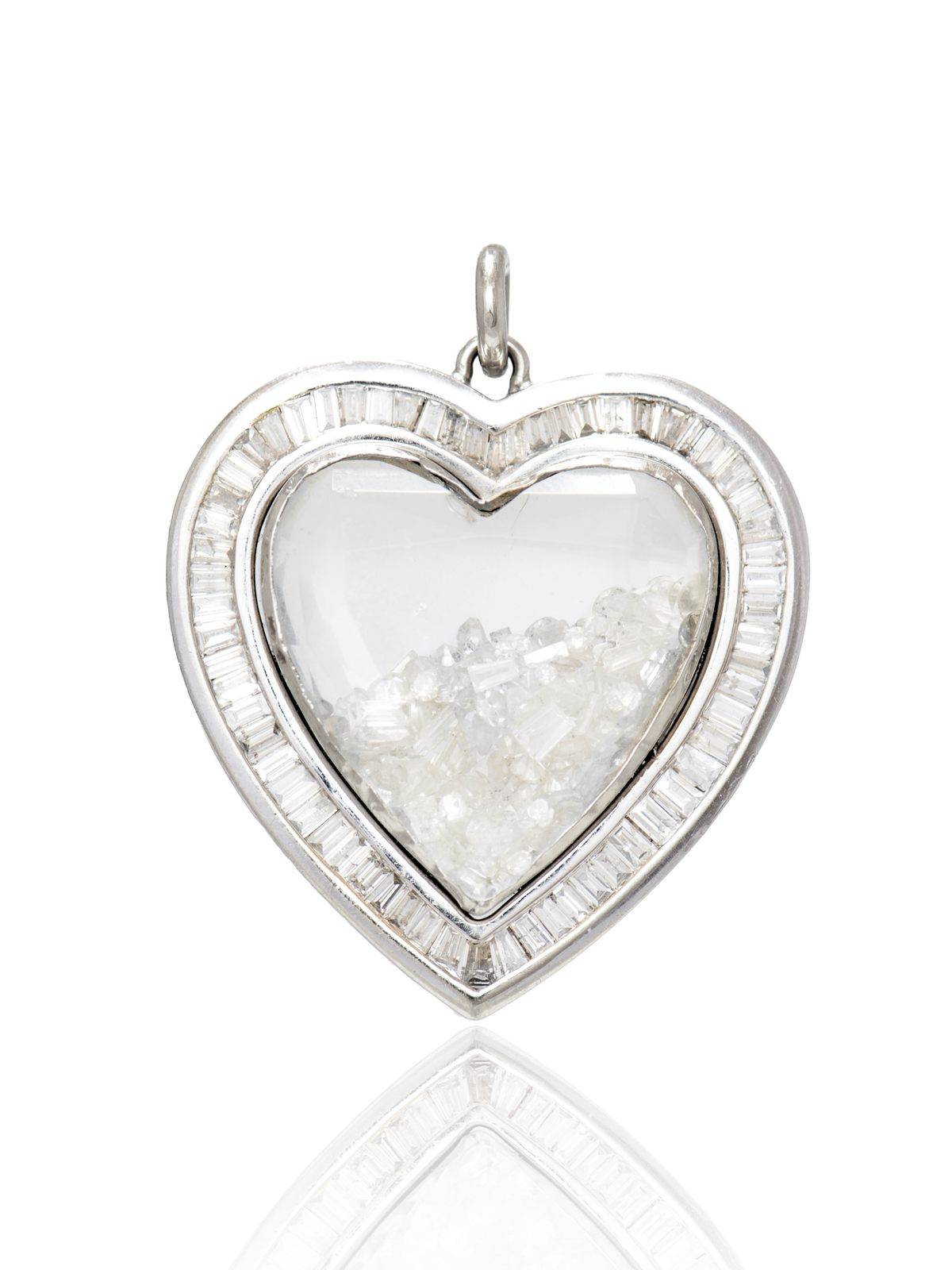 Vintage 18K Gold 5.6 CTW Diamond Heart Shaker Pendant