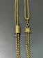 Victorian 18K Gold Box Chain Longuard Slide Watch Chain Necklace