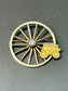 Tiffany & Co. 14K Gold Stagecoach Wheel Diamond Gold Brooch