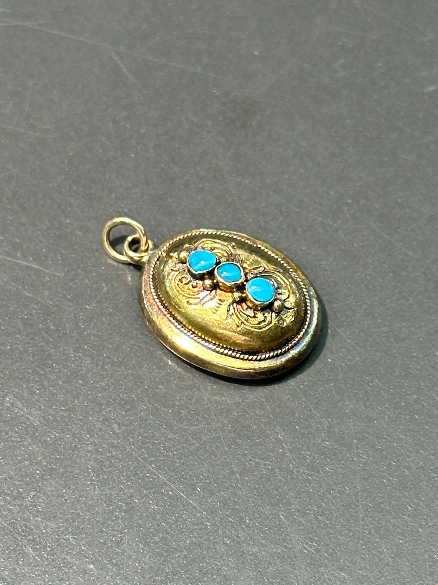 Victorian 14K Gold Turquoise Locket