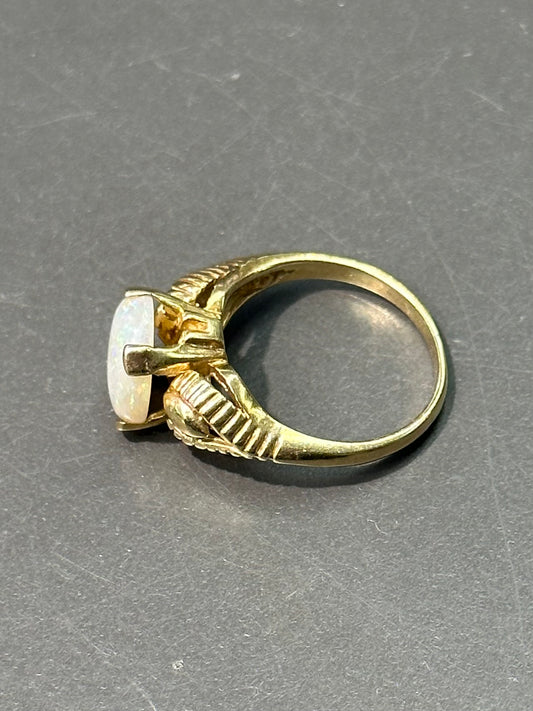 复古 14K 金蛋白石戒指