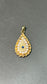 pendentif vintage en perles de graines d’or 14K et saphir