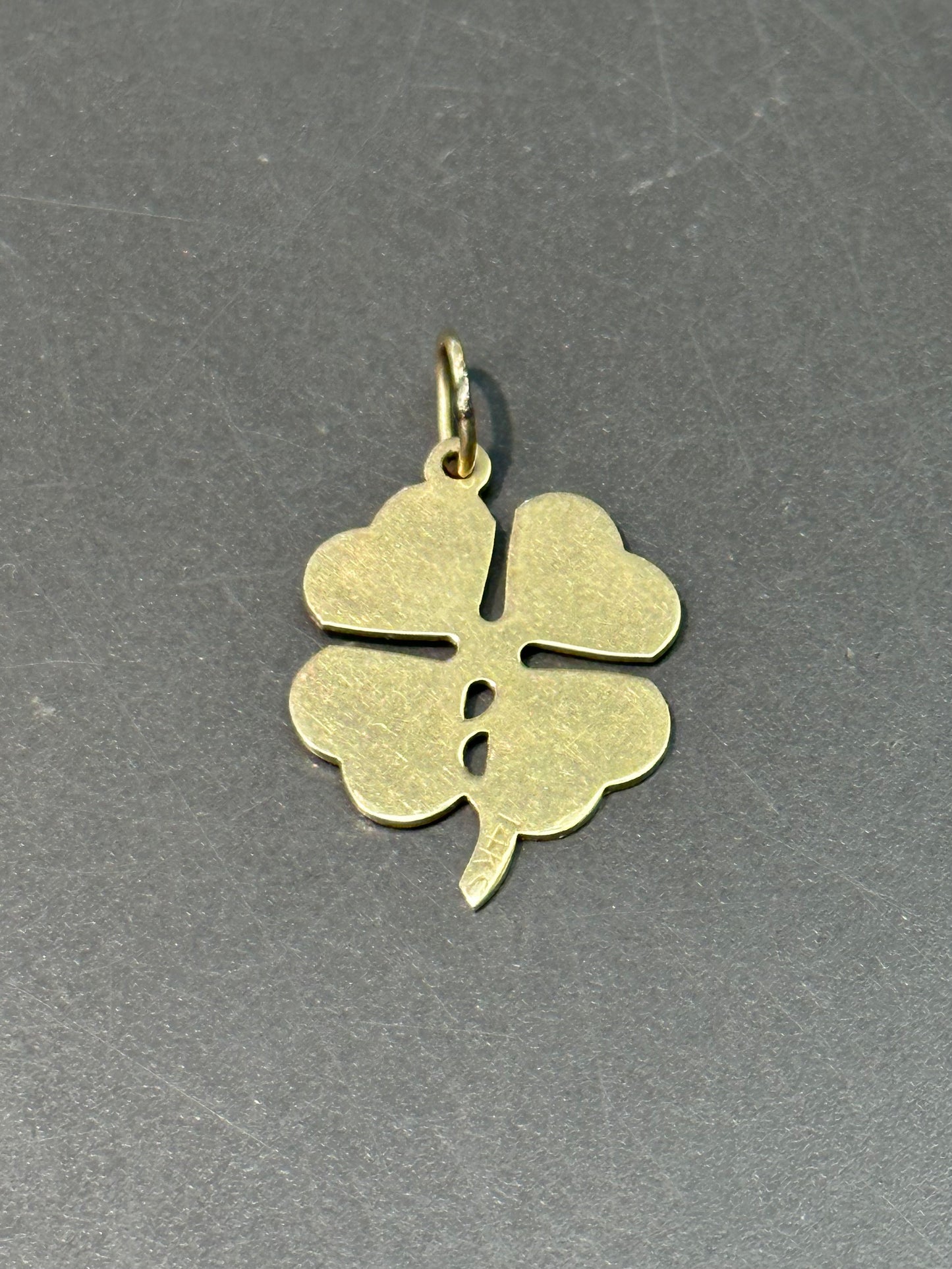 14K Gold Four Leaf Clover Lucky Charm