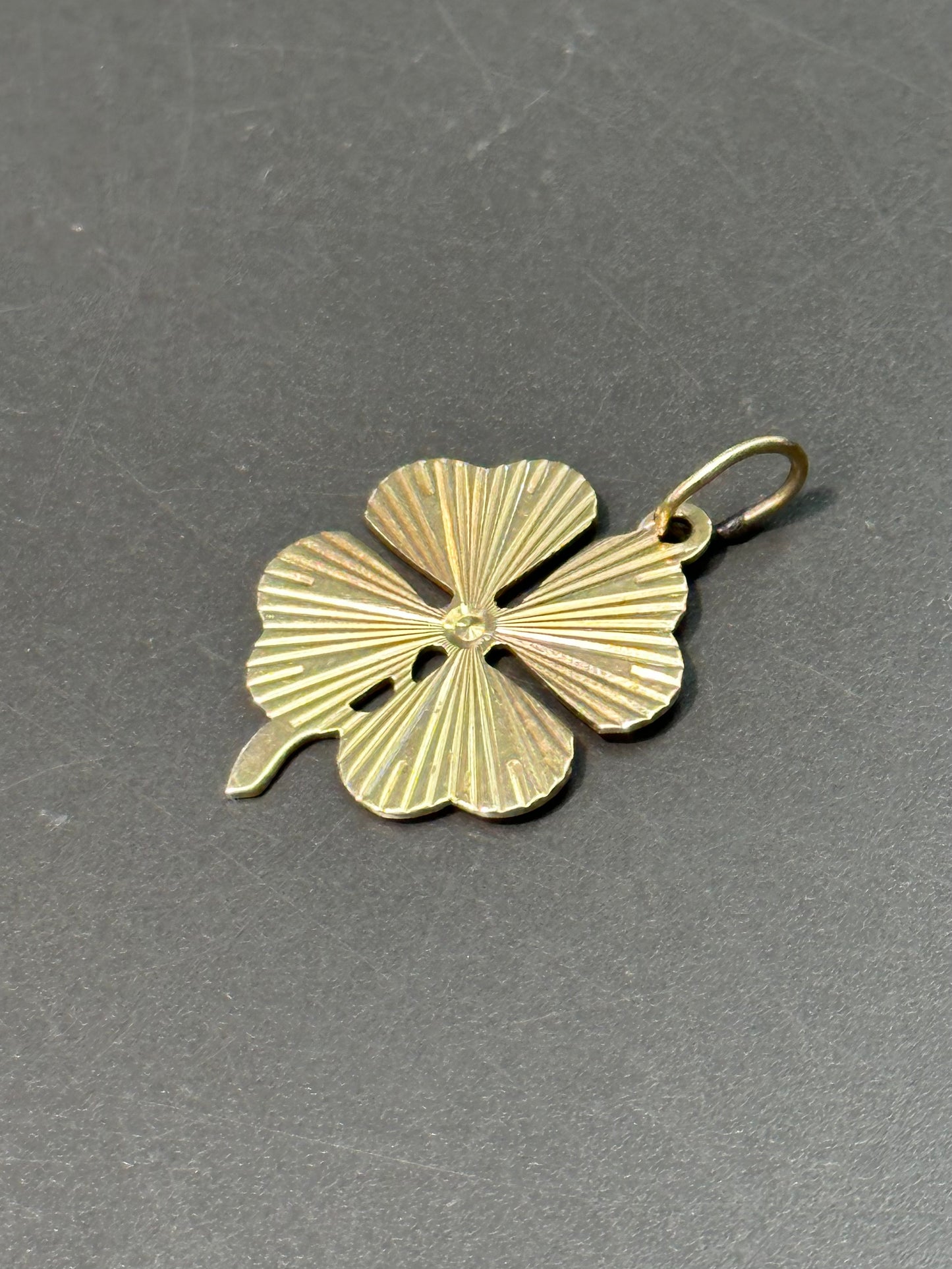 14K Gold Four Leaf Clover Lucky Charm