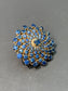 Vintage 14K Gold Sapphire Cluster Brooch Pendant