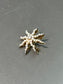 Antique Victorian 14K Gold Seed Pearl and Diamond Star Burst Brooch Pendant Brooch