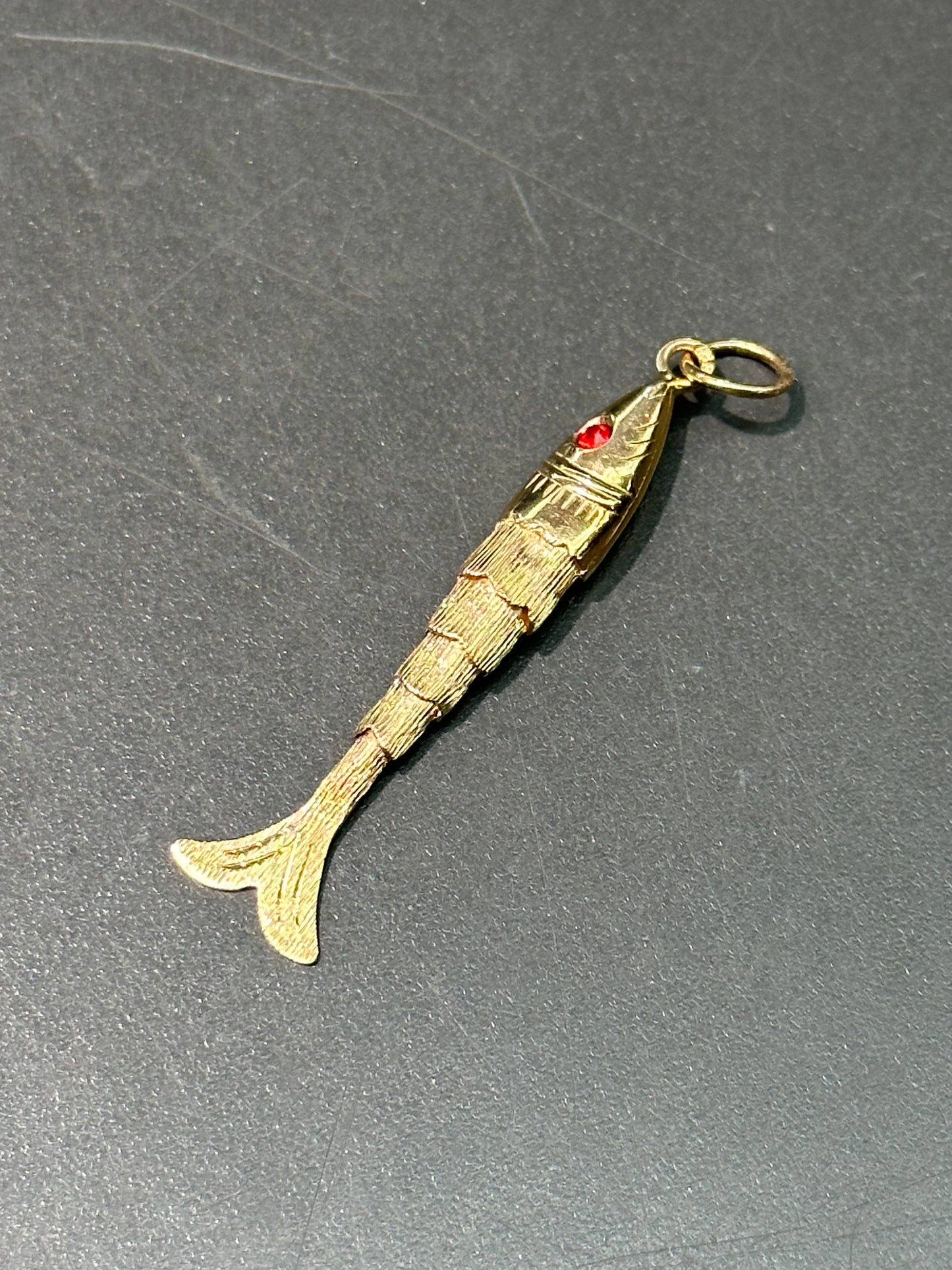 Vintage 14K Gold Articulated Fish Charm