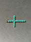 14K Gold Turquoise Cross Pendant