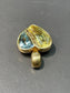 Luth Bijoux 18K Gold Aquamarine and Citrine Heart Pendant