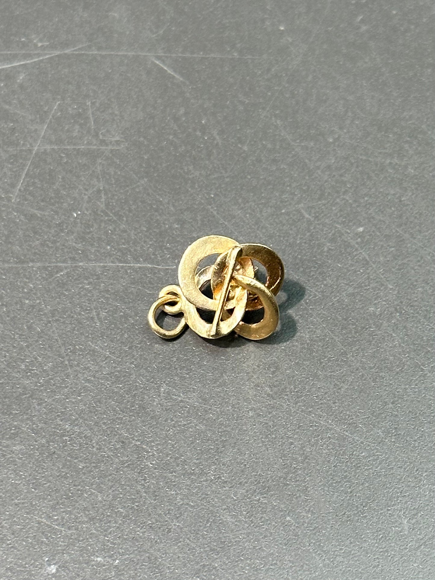 Vintage 14K Gold Diamond Old Cut Diamond Motif Love Knot Charm