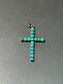 14K Gold Turquoise Cross Pendant